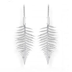 Srebrne kolczyki PAPROĆ - rękodzieło SREBRO p 925