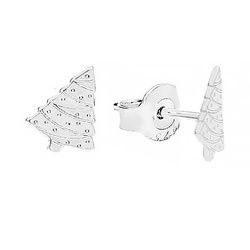 SZTP-753 Silver earrings CHRISTMAS TREE - Sterling Silver 925 Rhodium Plated