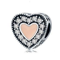 Srebrny beads - koralik modułowy - SERCE pr. 925