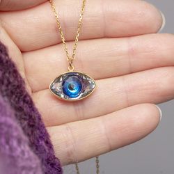 Srebrny naszyjnik OKO SWAROVSKI -  SREBRO ZŁOCONE