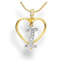 Zawieszka - literka w sercu - I - Srebro pr. 925