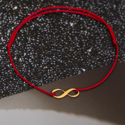 Bransoletka sznurkowa NIESKOŃCZONOŚĆ - ZŁOTO p 333