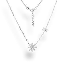 Srebrny naszyjnik celebrytka - KWIATKI pr. 925