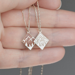 Srebrny naszyjnik ażurowy GÓRY - srebro p. 925 