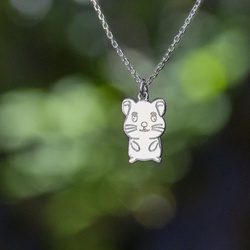 SZT-743 Silver earrings HAMSTER - Sterling Silver 925