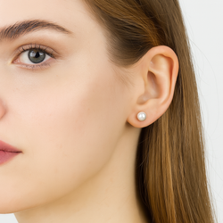  Kolczyki sztyfty whit PERŁY SWAROVSKI - ZŁOTO 585