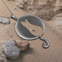 Srebrny naszyjnik KOT KOTEK  - SREBRO p. 925 