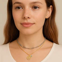 Naszyjnik ZNAK ZODIAKU SKORPION LABRADORYT srebro