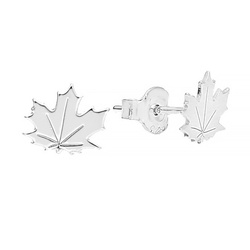 SZT-752 Silver earrings MAPLE LEAF - Sterling Silver 925