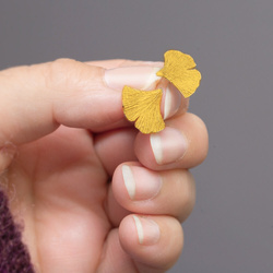 Srebrne kolczyki LIŚĆ MIŁORZĄB SREBRO 925 złocone