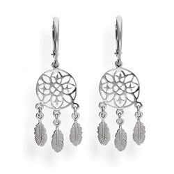 Srebrne kolczyki ŁAPACZ SNÓW - SREBRO p. 925 , ROD