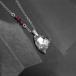 Srebrny naszyjnik whit SWAROVSKI i RUBIN - SREBRO