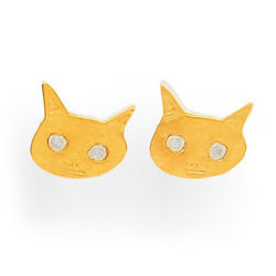 Srebrne kolczyki sztyfty KOT - SREBRO p. 925