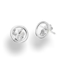 Srebrne kolczyki sztyfty - SERCE - pr. 925