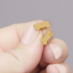 SZTZ-734 Kolczyki sztyfty 9mm KOŚĆ PIES SREBRO