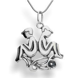 Duża zawieszka znak zodiaku BLIŻNIĘTA SREBRO p925