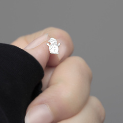 SZTP-748 Silver earrings SNOWMAN CHRISTMAS - Silver 925 Rhodium Plated