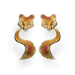 Srebrne kolczyki 2w1 , LIS LISY - SREBRO 925