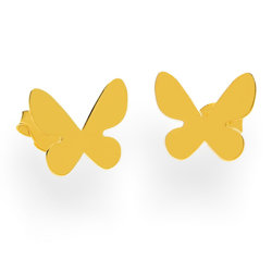 SZTZ-455B Srebrne kolczyki motyl motyle POZŁACANE