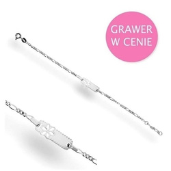 Srebrna bransoletka Kwiatuszek - Grawer GRATIS  