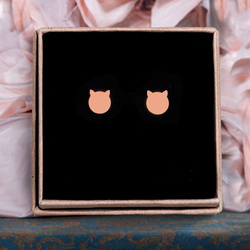 Srebrne kolczyki KOT KOTEK 925 ROSE GOLD