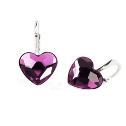 Srebrne kolczyki z Crystals from Swarovski - serce